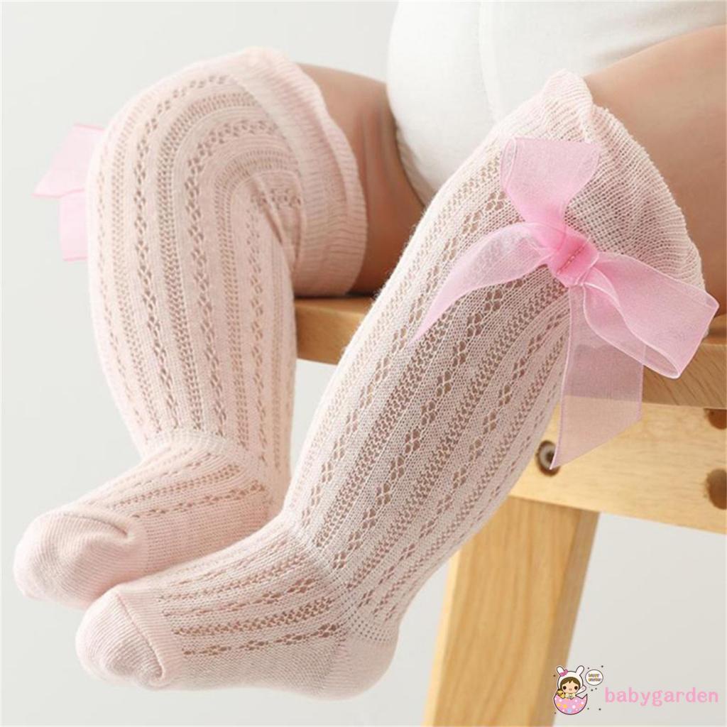 Đôi Vớ Dài Thoáng Khí Đính Nơ Dễ Thương Dành Cho Bé Gái