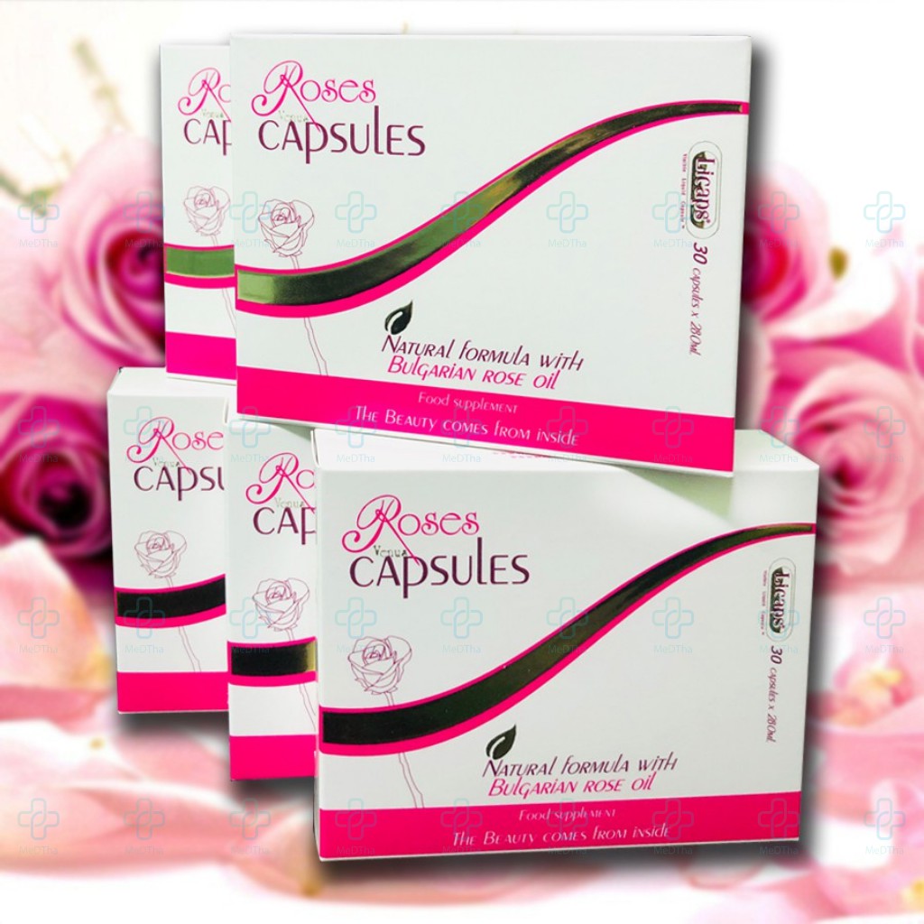 VenusRoses Viên uống hoa hồng Bungari - Giúp da trắng hồng, ngăn lão hóa da, giảm căng thẳng, mệt mỏi [Chính hãng]