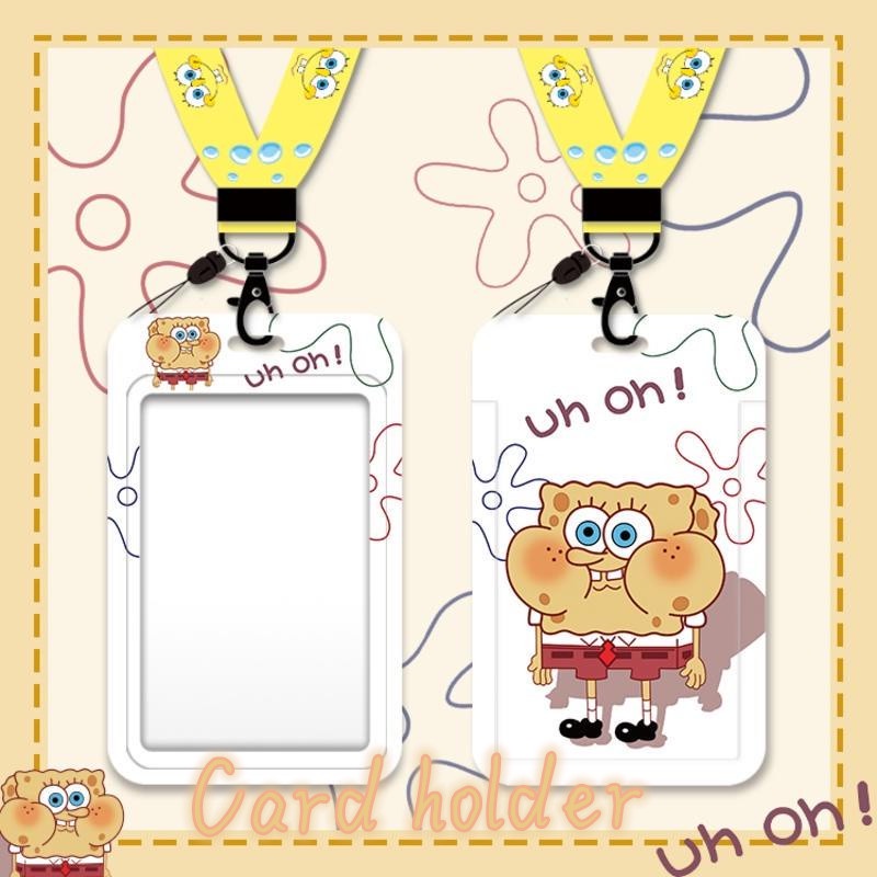 Hộp Đựng Thẻ ID / Thẻ ID Hình Vuông / Ngôi Sao / SpongeBob Có Dây Đeo Dài Dễ Thương