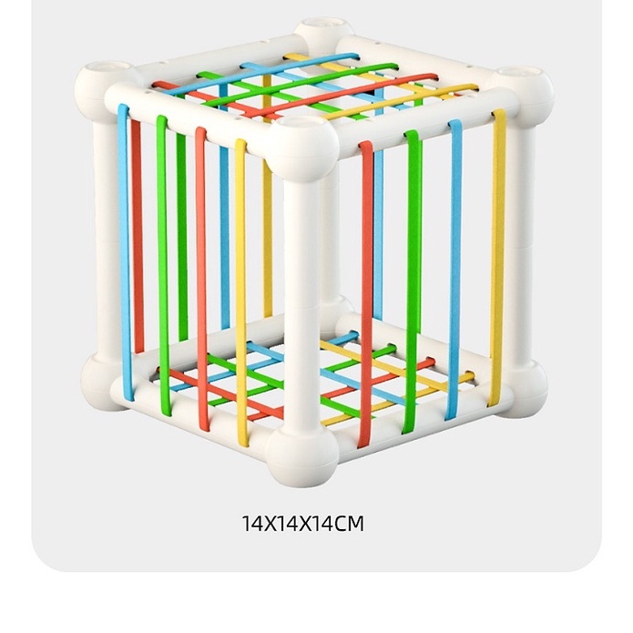 Đồ chơi giáo dục thả khối, lắp ghép dây chun theo phương pháp MONTESSORI mẫu chim đỏ