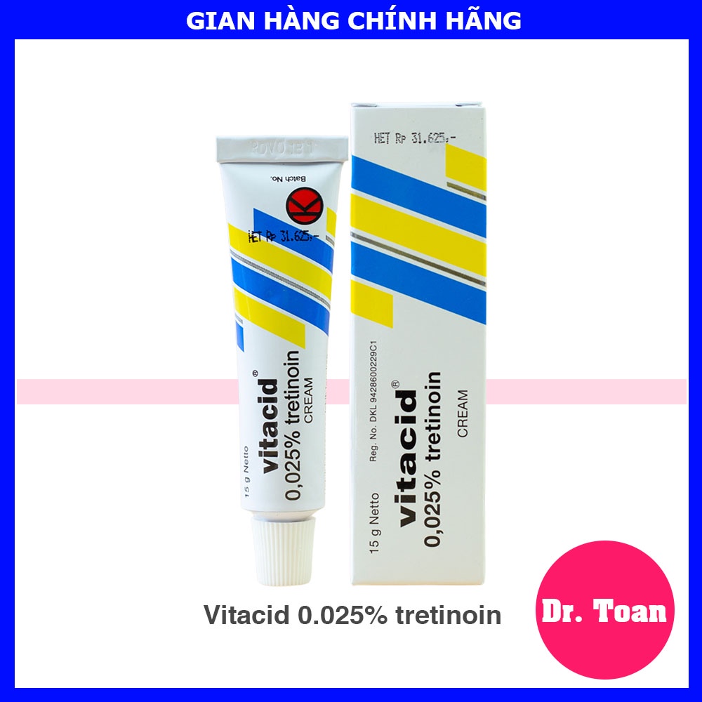 Tretinoin Vitacid cream 0.025%  kem giảm mụn, chống lão hóa
