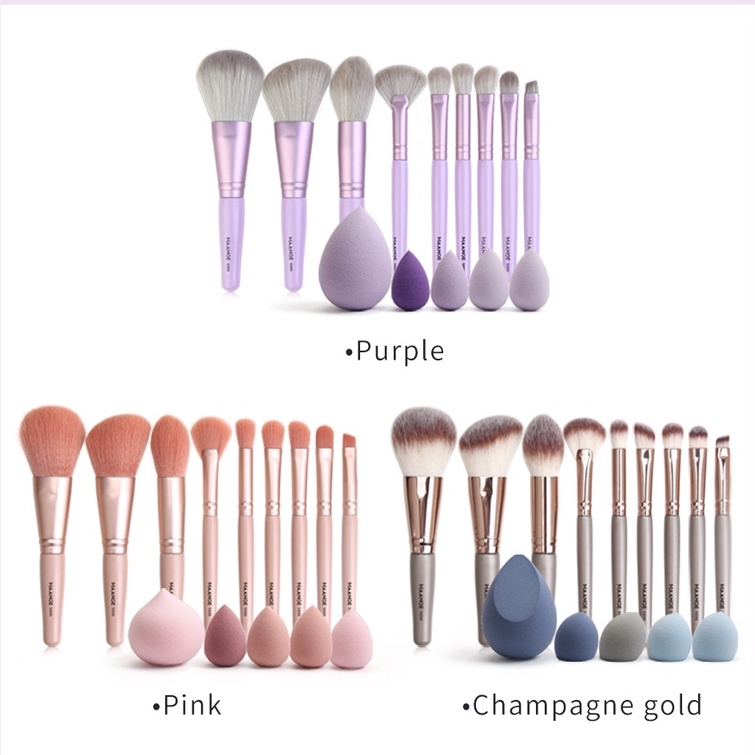 Bộ 9 cọ trang điểm+Set 5 mút tán kem nền MAANGE đánh phấn mắt kẻ viền môi đánh phấn má hồng Phủ Phấn chuyên nghiệp
