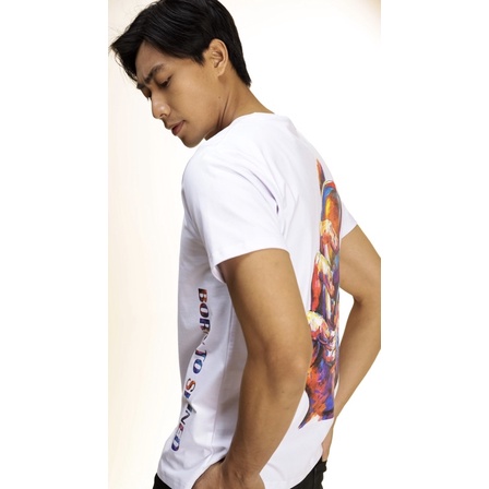 Áo thun body Born to Shine trắng thiết kế vải cotton 4 chiều mát mịn Gió một chiều taste of men