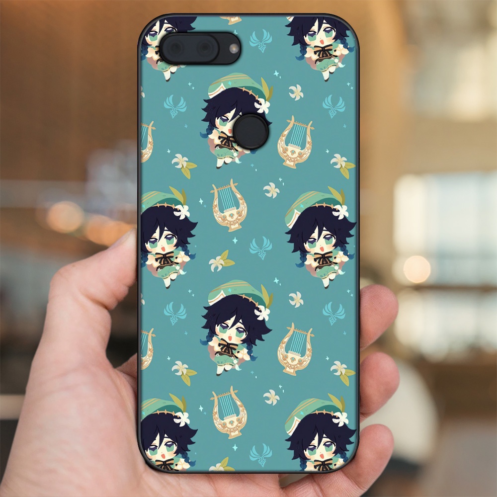 Ốp lưng Xiaomi Mi 8 Lite viền đen in hình Venti Genshin Impact