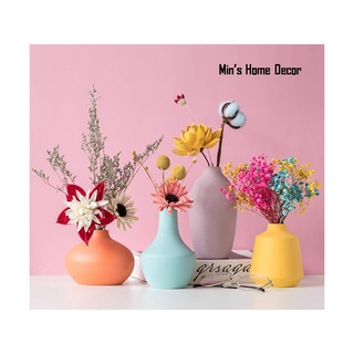 Bình hoa khô decor trang trí, Lọ gốm sứ kèm hoa khô giống ảnh