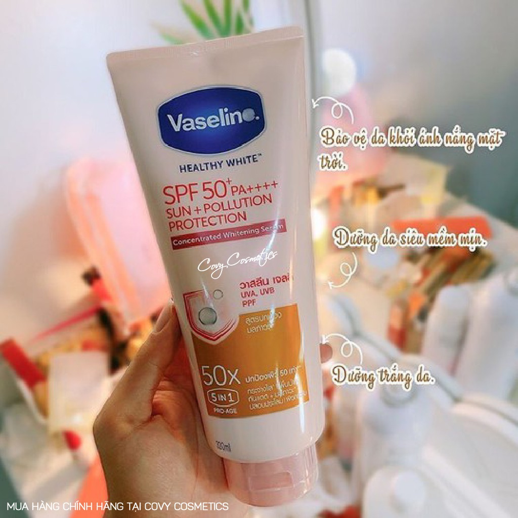 Sữa dưỡng thể trắng da Vaseline 50x SPF 50+ Thái Lan - 300ml VÀNG MẪU MỚI