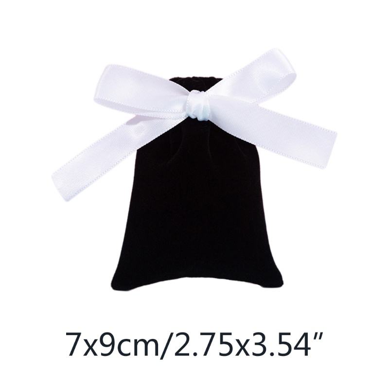 Set 50 Túi Nhung Đựng Kẹo 7x9cm Có Dây Ruy Băng Trang Trí Giáng Sinh