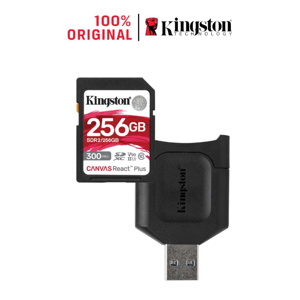 Thẻ Nhớ SD Kingston Canvas React Plus V90 256GB 300mbs/260mbs UHS II cho camera quay phim chuyên nghiệp 4K/8K MLPR2/256 | BigBuy360 - bigbuy360.vn