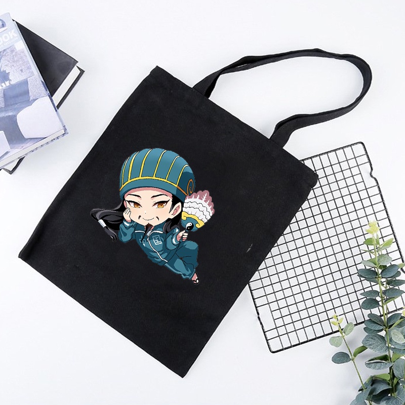 Túi tote vải đen trắng đeo vai IN HÌNH KHỔNG MINH THÍCH ĐI QUẨY anime chibi phong cách cá tính