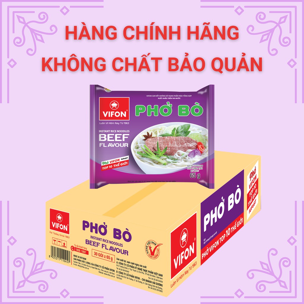 Combo 2 Thùng 30 Gói Phở Bò VIFON 65g/Gói | BigBuy360 - bigbuy360.vn