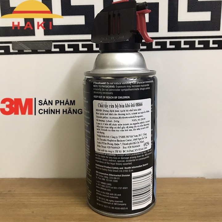 Dung dịch vệ sinh bộ chế hòa khí và vệ sinh bướm ga 3M 08866 THROTTLE PLATE &amp; CARB CLEANER 241G [CHÍNH HÃNG 3M]