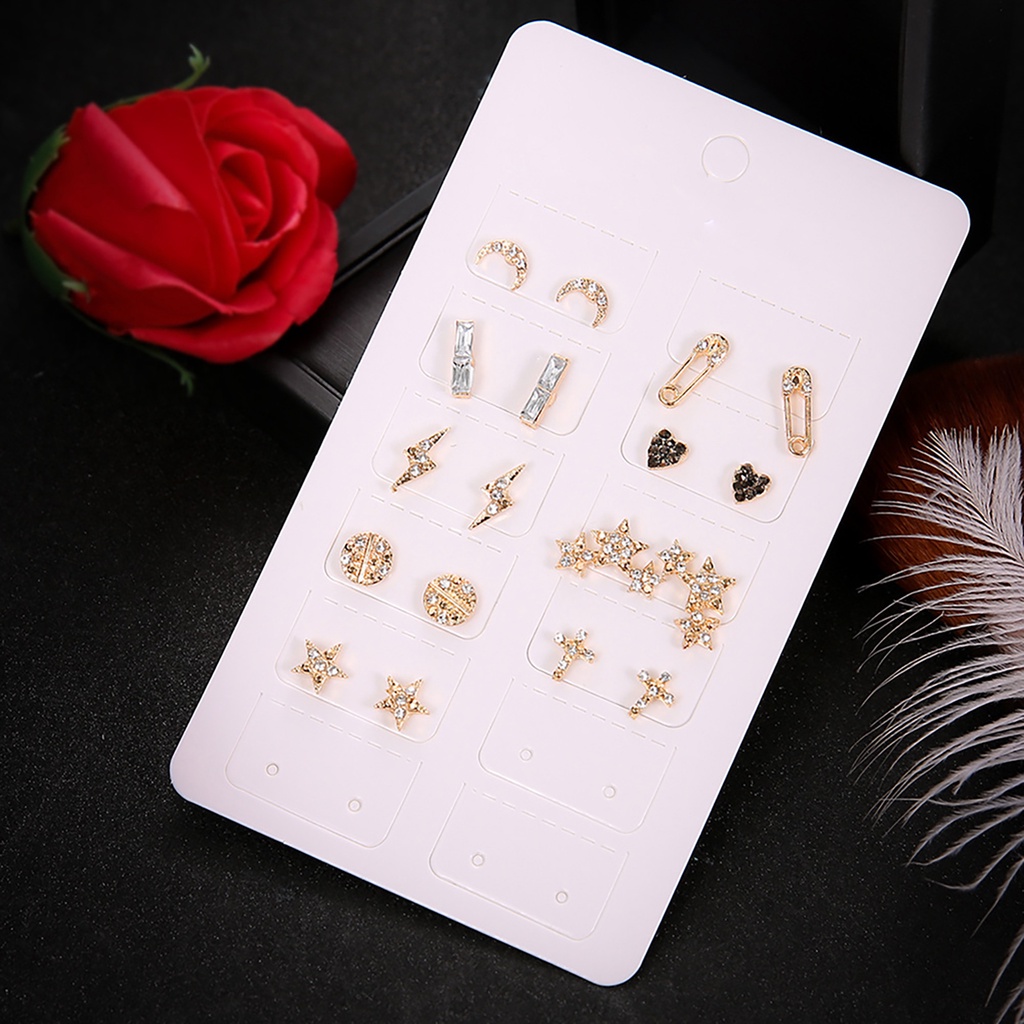 [Hàng Có Sẵn] Set 9 Cặp Bông Tai Nhiều Kiểu Dáng Cho Nữ