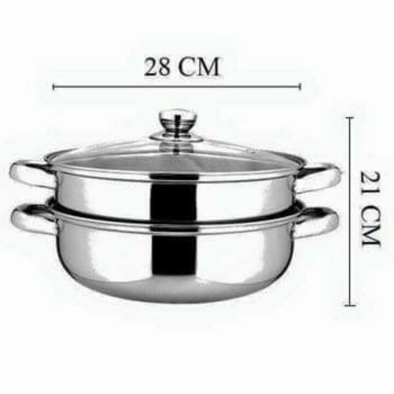 NỒI HẤP INOX 2 TẦNG SALE 80%