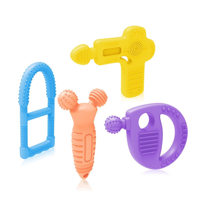 Đồ Chơi Ngậm Mọc Răng Bằng Silicone Đính Hạt Độc Đáo Cho Bé