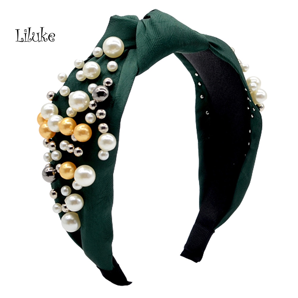 Băng Đô Cài Tóc Đính Ngọc Trai Nhân Tạo Thời Trang Cho Nữ