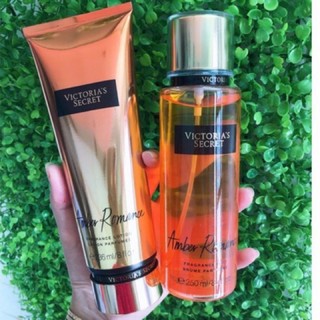 Combo Dưỡng thể và XỊT THƠM TOÀN THÂN VICTORIA’S SECRET FRAGRANCE MIST AMBER CHÍNH HÃNG 250ML