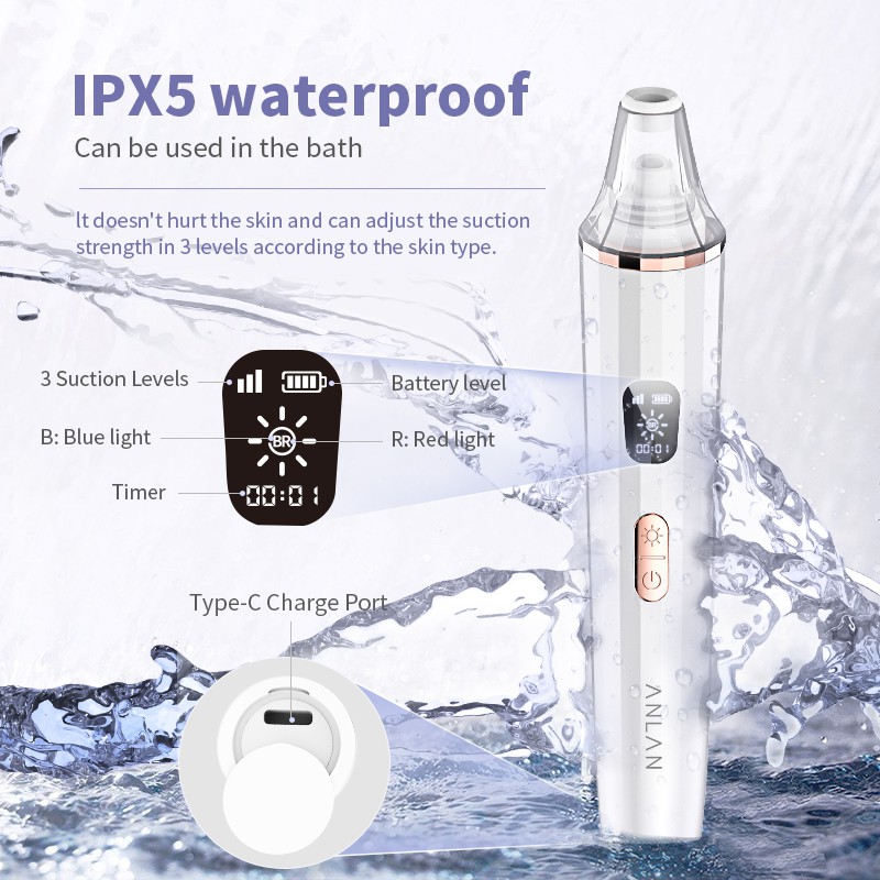 [Mã FMCGMALL - 8% đơn 250K] Máy hút loại bỏ mụn đầu đen ANLAN chống nước làm sạch da mặt | BigBuy360 - bigbuy360.vn