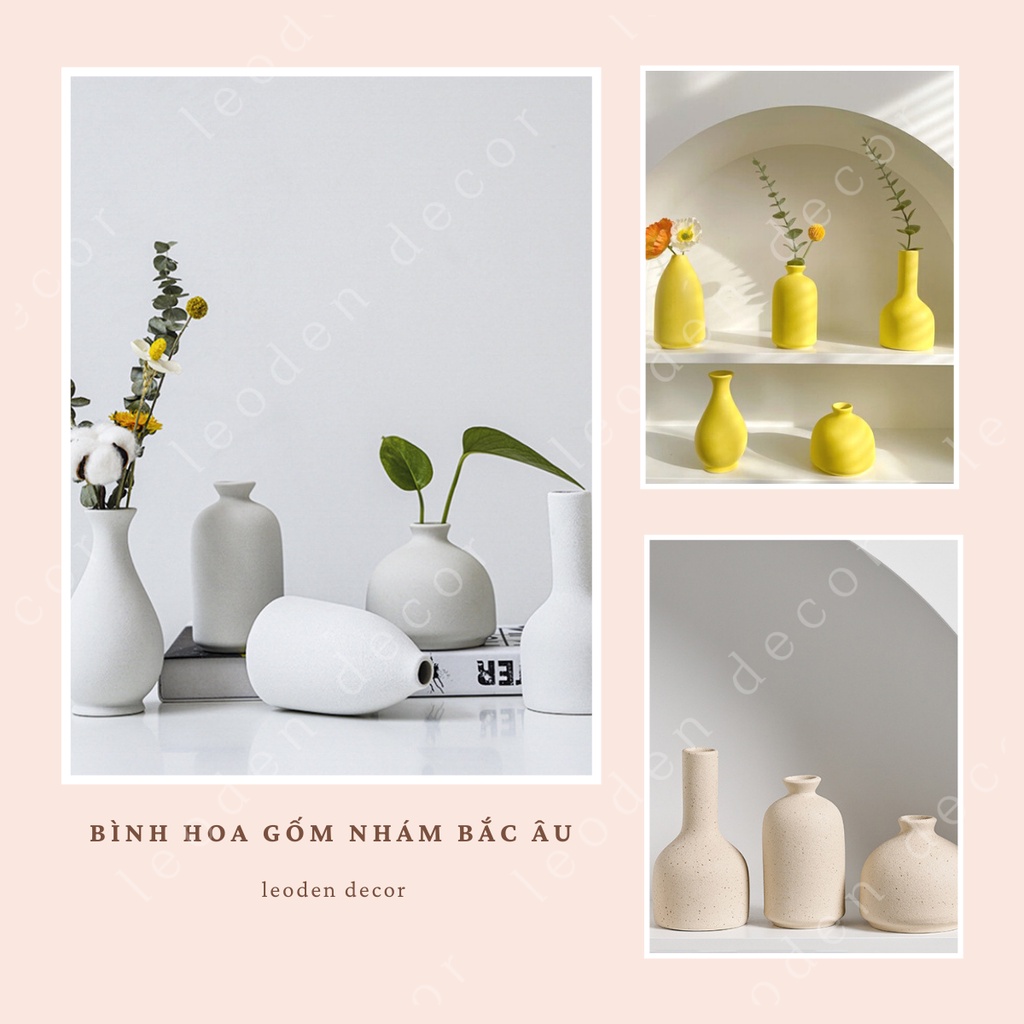 Bình hoa trang trí phòng khách bằng gốm đẹp, lọ hoa đẹp gốm decor trang trí nhà cửa