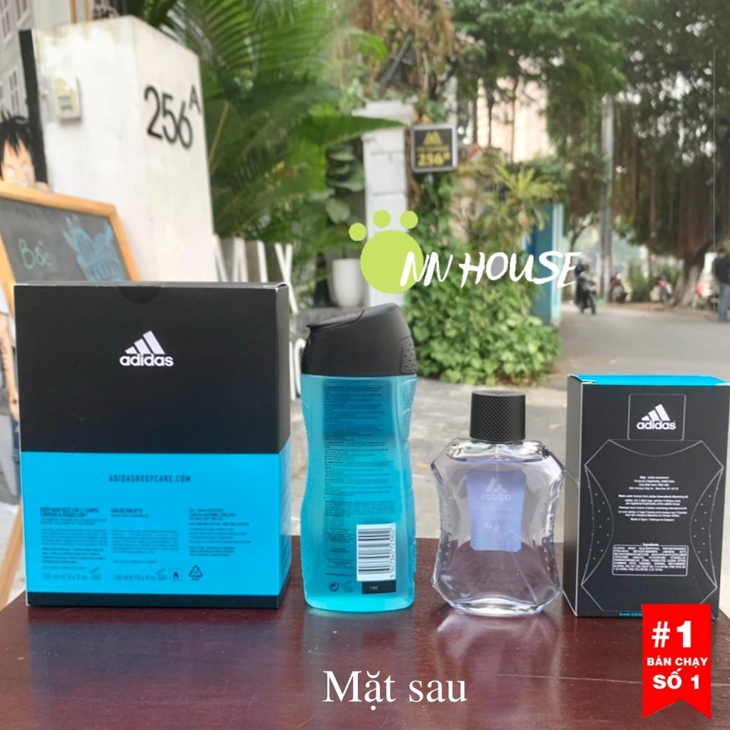 Set quà tặng nam Adidas 2 món gồm sữa tắm 3in1 cấp ẩm, làm sạch da và nước hoa nam tính, lôi cuốn EDT - gift set for men