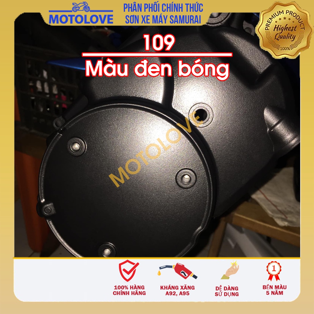 Sơn Samurai Đen Bóng - 109  - chai sơn xịt chuyên dụng nhập khẩu từ Malaysia.