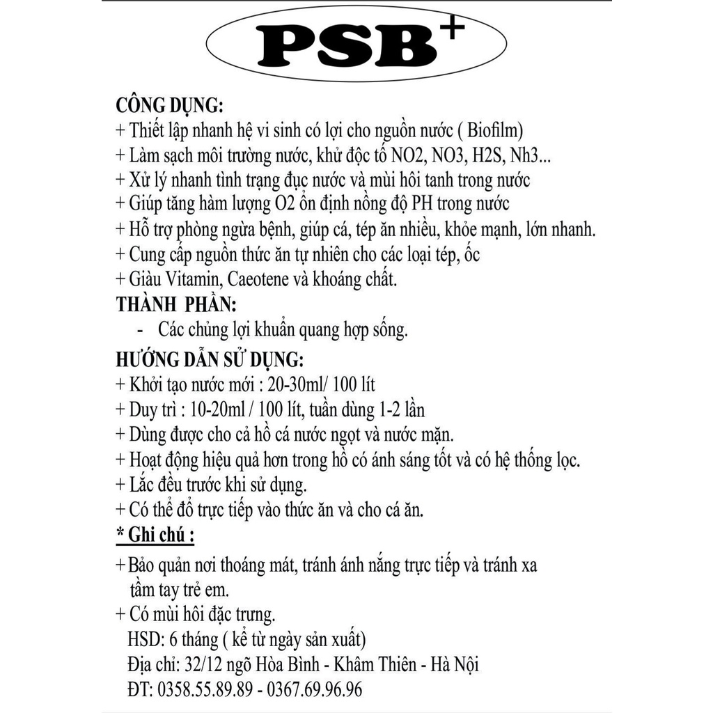 Vi sinh PSB 1,5l hồ cá koi, vi sinh làm trong nước, vi sinh tươi, vi khuẩn quang hợp hồ cá koi