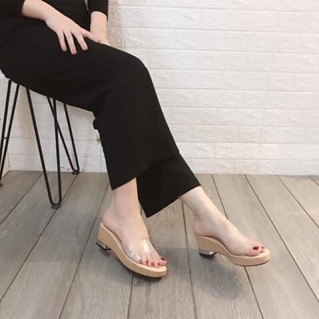 Guốc đen đế  6p