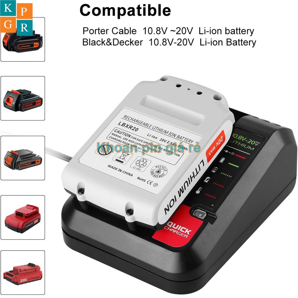 Sạc pin Black & Decker 10.8V-18V Li-ion 3.7V nhận mạch zin