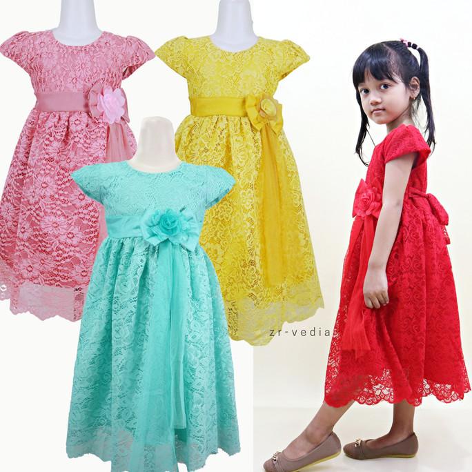 Đầm Dạ Hội Thổ Cẩm Cao Cấp Cho Bé Từ 3-12 Tuổi