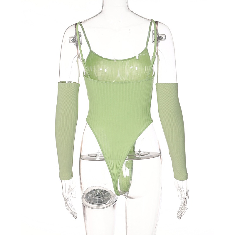 Bộ Bodysuit Hở Lưng Kèm Găng Tay