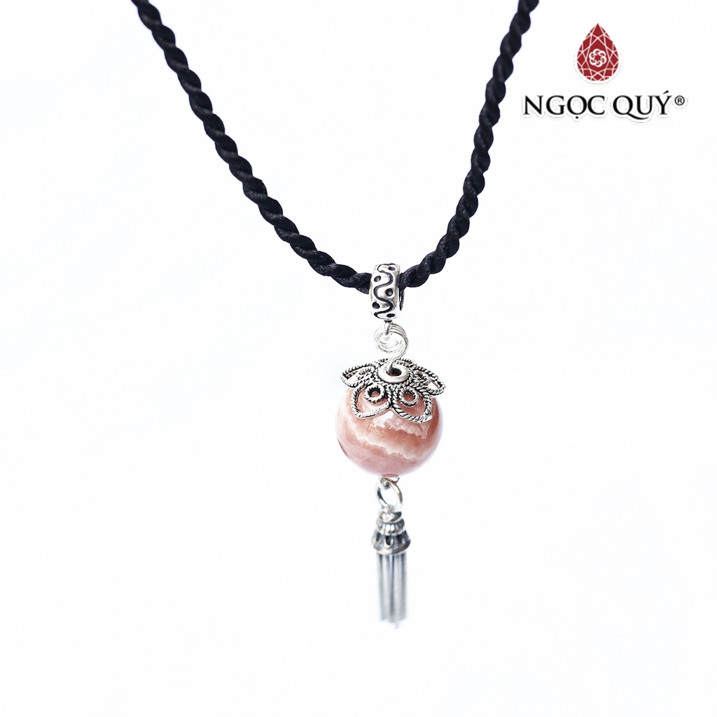 Mặt dây chuyền đào hoa charm bạc - Ngọc Quý