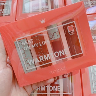 Set Son Lì Romand Best On My Lips mini Lip Kit màu Warm hot
