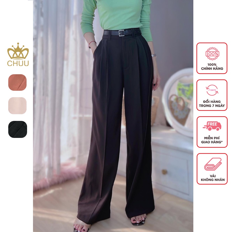 Quần ống rộng culottes dài đai đúp CHUU Q8004