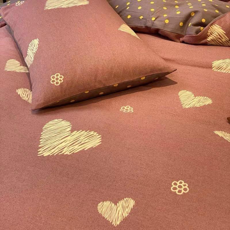 Bộ chăn ga gối tim hồng Sweet Cotton poly | BigBuy360 - bigbuy360.vn