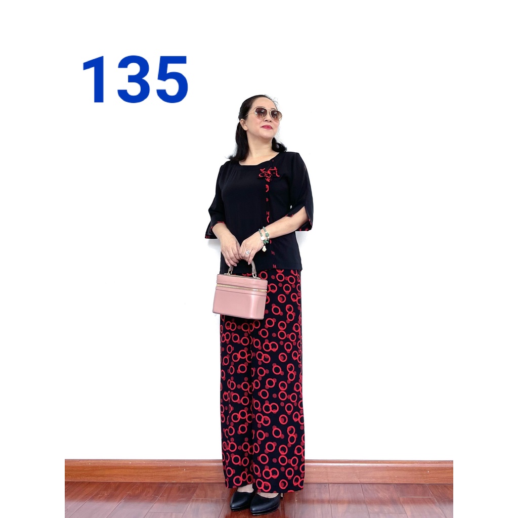 Đồ Bộ Trung Niên Tay Lỡ Lụa Hàn Châu Chất Vải Loại 1 Dành Cho Quý Bà - Laddy Store