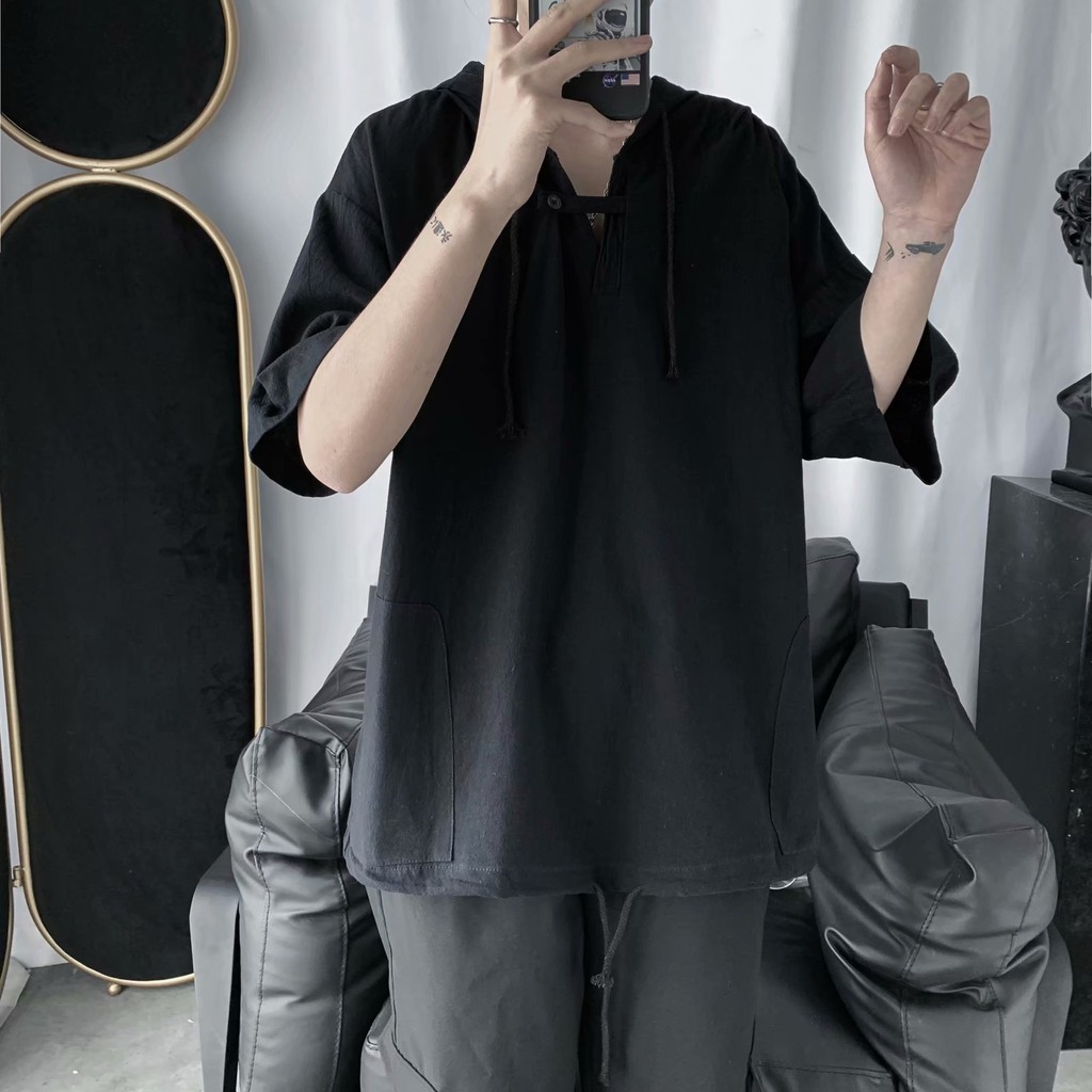 Men's fashion casual short-sleeve hoodie | BigBuy360 - bigbuy360.vn