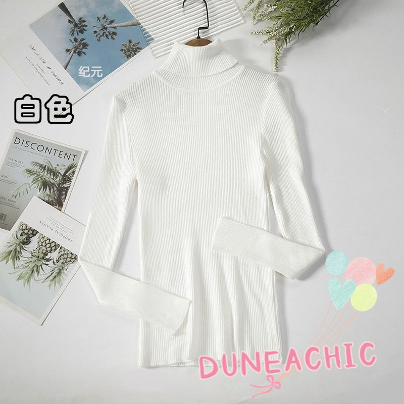 DUNEA Áo sweater dệt kim cổ lọ thời trang dành cho nữ với 23 màu sắc lựa chọn