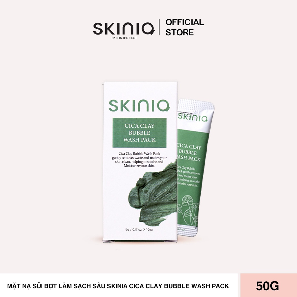 Mặt nạ đất sét sủi bọt làm sạch sâu Skinia Cica Clay Bubble Wash Pack