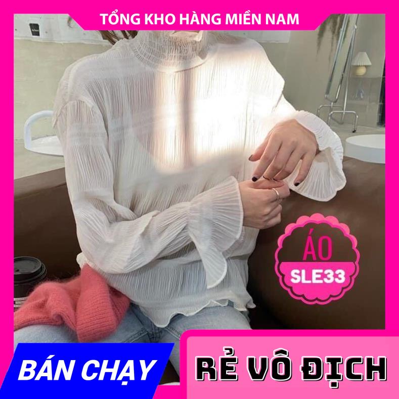ÁO VOAN XẾP LI CỔ BÈO QC XINH XẮN SLE33 ⚡FREESHIP⚡100% ẢNH THẬT⚡ CHUYÊN SỈ - GIÁ TỐT MY