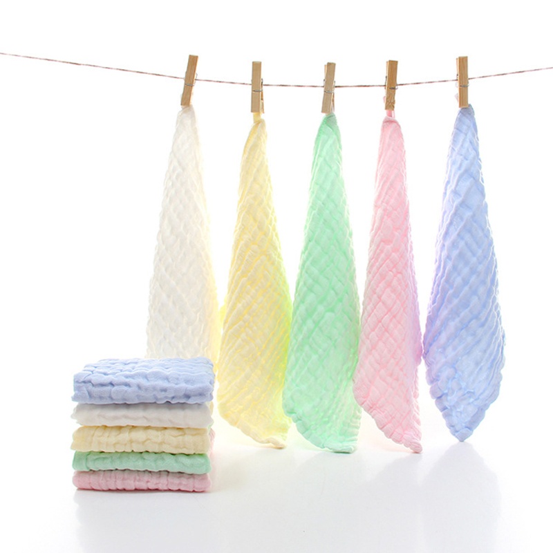 Yếm Ăn Bằng Cotton Màu Sắc Đơn Giản Cho Bé