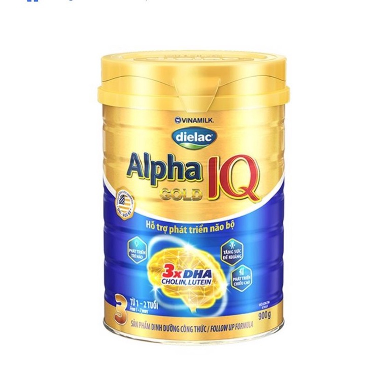Sữa bột Dielac Alpha Gold IQ 3 900g (cho trẻ từ 1 - 2 tuổi)