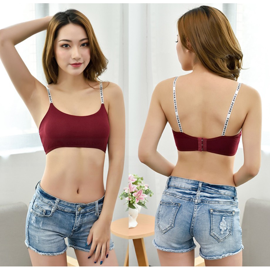 Áo lót nữ lá, áo bra có chữ, thiết kế đơn giản, trẻ trung, dễ phối đồ, phù hợp dưới 55kg (MS 04019) Anna Shop