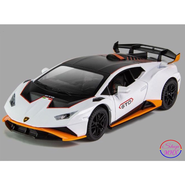 Xe mô hình sắt Lamborghini Huracan STO TẶNG KÈM BIỂN SỐ tỉ lệ 1:24 hãng Jinlifang 3 màu
