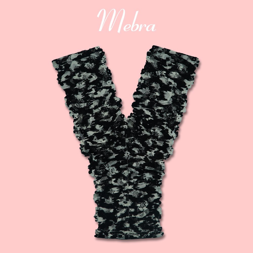 Combo 5 quần lót ren hoa kiểu chữ Y màu trắng phối đen thương hiệu Mebra, ren hàn co giãn thoáng mát thấm hút CBMEY08