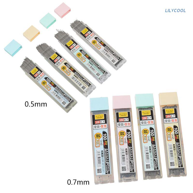 Bộ 100 cái lõi nạp bút chì cơ nhựa tự động 2B bằng graphite