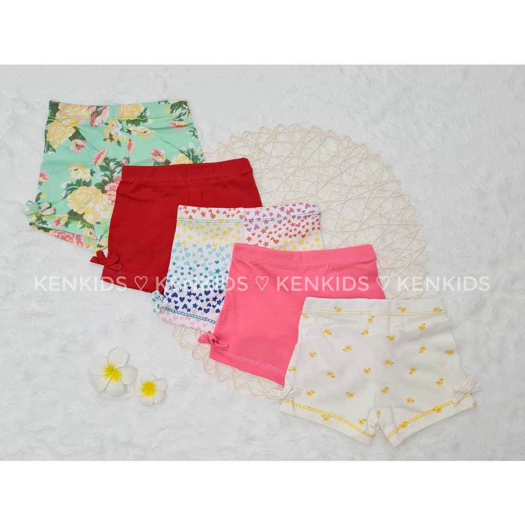 SET 3 Quần Short / quần đùi thun phối nơ cho bé gái BABY WEAR (0-12 tháng)