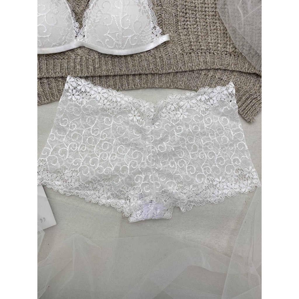 Đồ lót ren đùi trắng bralette có mút mỏng, vải ren cao cấp thoáng khí, sexy gợi cảm BRAHY 060 | BigBuy360 - bigbuy360.vn