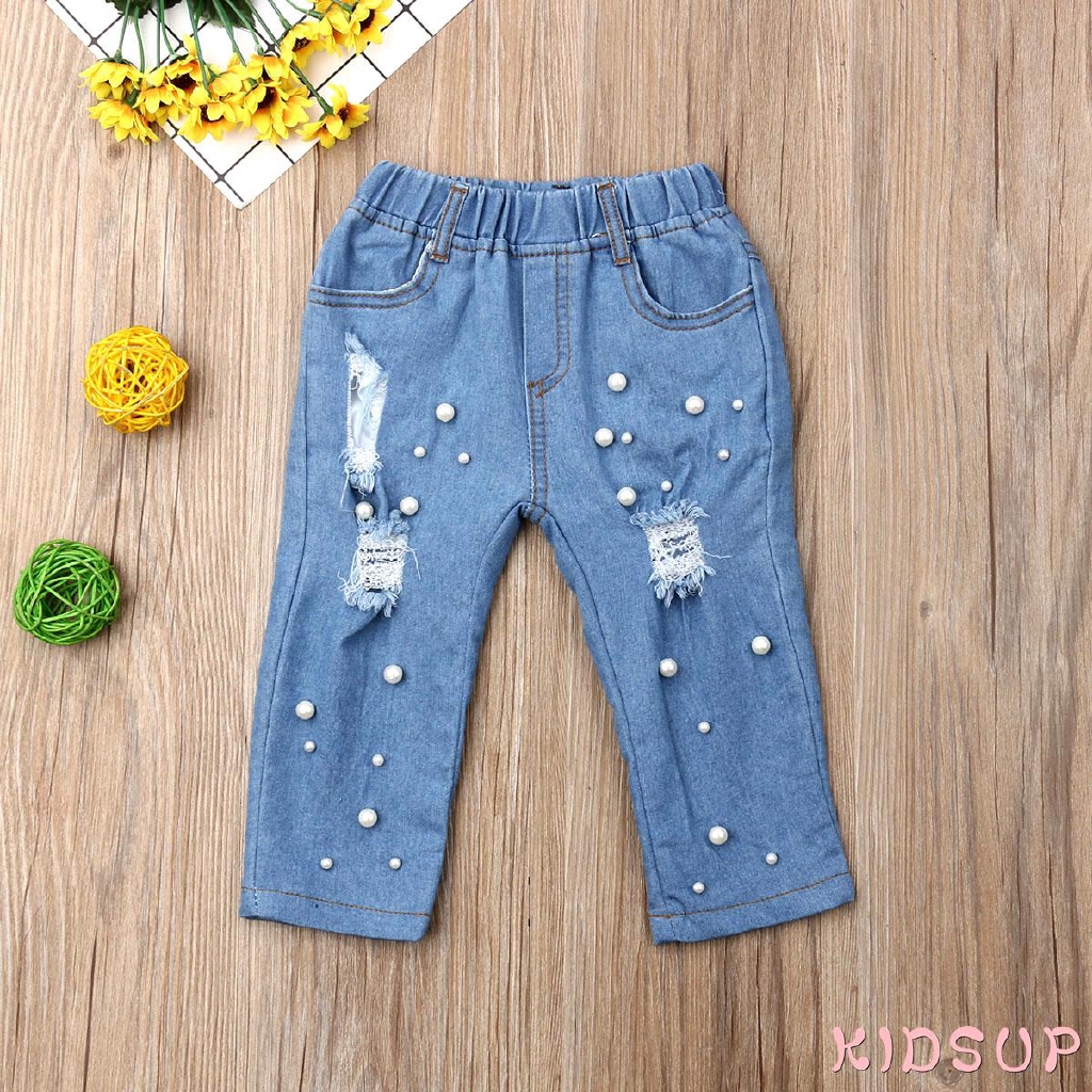 Quần Jeans Rách Cho Bé Gái