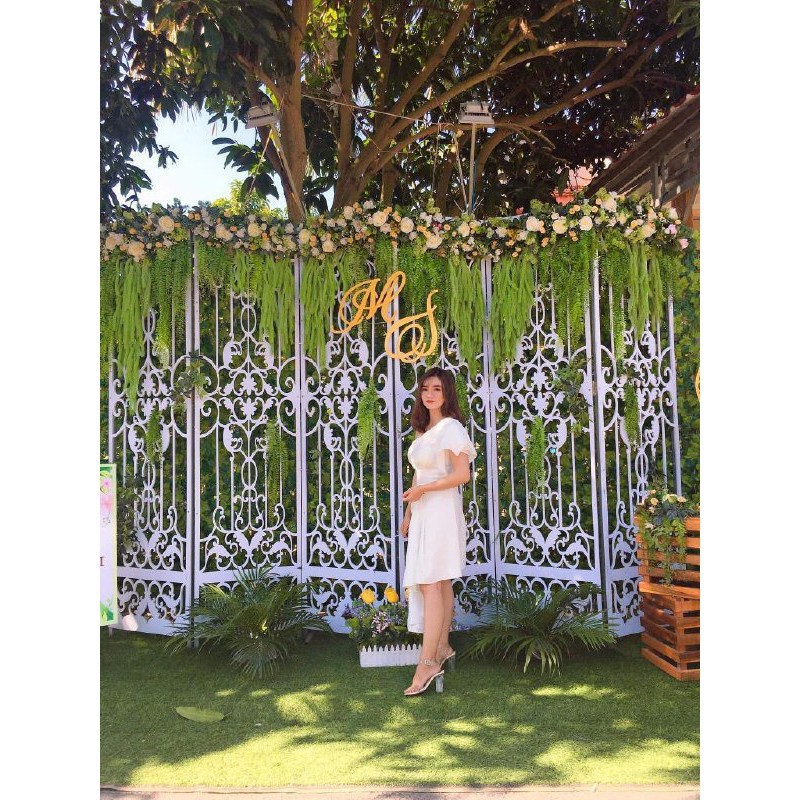 [ xả kho ] MiD Đầm xòe lệch vai trắng thiết kế cao cấp V1148