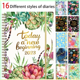 Sổ tay nhật ký 2023 planner a5 bìa cứng phiên bản tiếng anh mới nhất cho học sinh / văn phòng