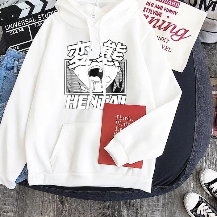 ! Áo Hoodie In Hoạt Hình Ahegao Hentai Dễ Thương | Áo Khoác Hoodie Thời Trang Dạo Phố Cá Tính Unisex